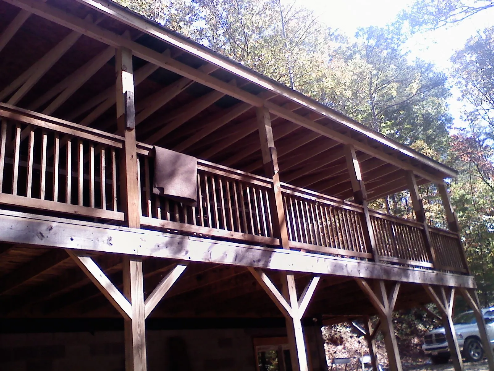 Timber framing under a new elevated porch and deck — Roof Leak Repair in Berwyn by Roofing Brothers
